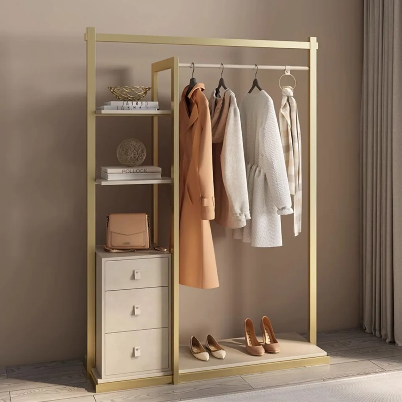 Напольная вешалка для одежды из нержавеющей стали HappyF 36532-29 Напольная вешалка для одежды из нержавеющей стали HappyF 36532-29