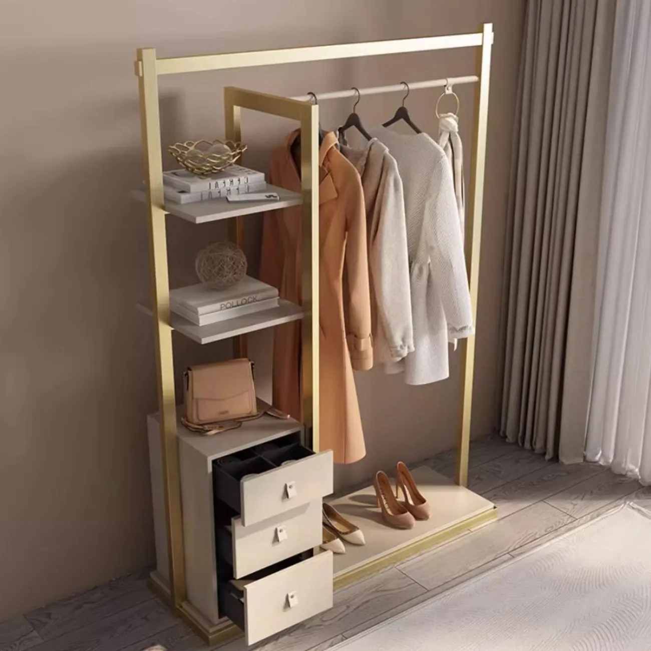 Напольная вешалка для одежды из нержавеющей стали HappyF 36532-29 Напольная вешалка для одежды из нержавеющей стали HappyF 36532-29