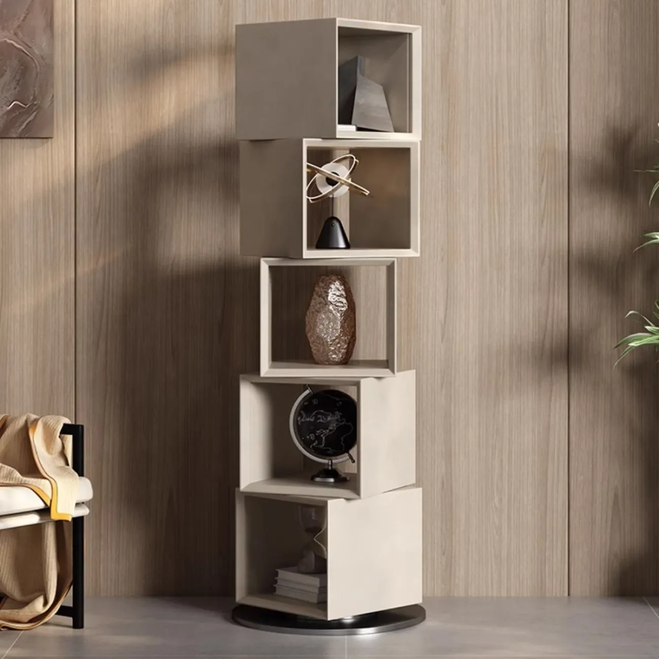 Кожаная вращающаяся книжная полка HappyF 36535-29