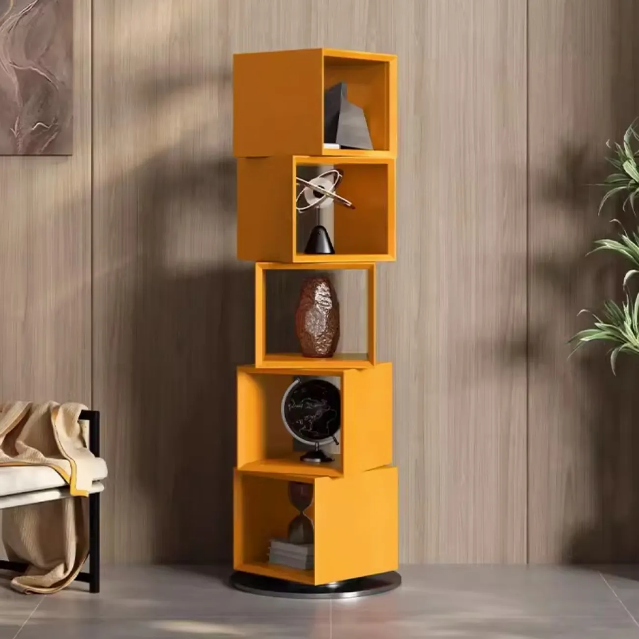 Кожаная вращающаяся книжная полка HappyF 36535-29