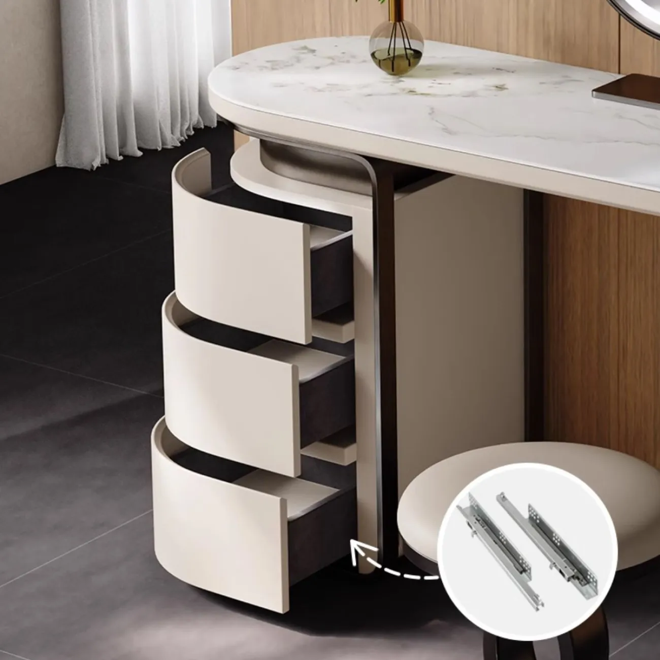 Роскошный туалетный столик с выдвижными ящиками HappyF 36539-29