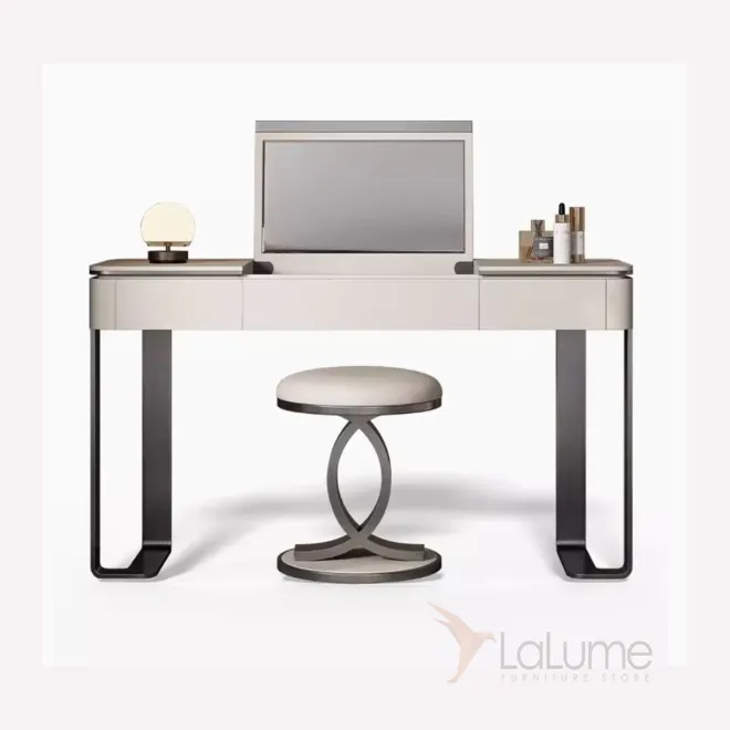 Роскошный кожаный туалетный столик из нержавеющей стали HappyF 36540-29 Роскошный кожаный туалетный столик из нержавеющей стали HappyF 36540-29