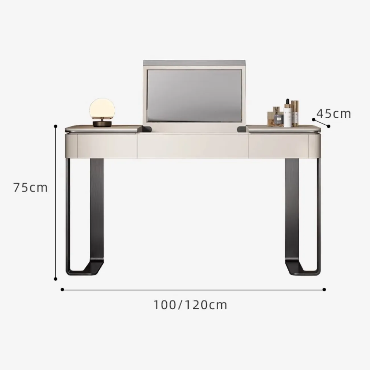 Роскошный кожаный туалетный столик из нержавеющей стали HappyF 36540-29 Роскошный кожаный туалетный столик из нержавеющей стали HappyF 36540-29