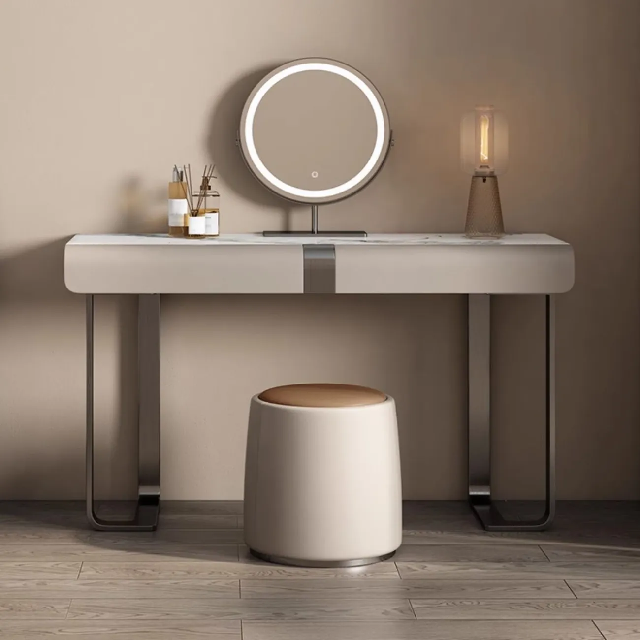 Роскошный кожаный туалетный столик из натурального камня HappyF 36541-29 Роскошный кожаный туалетный столик из натурального камня HappyF 36541-29