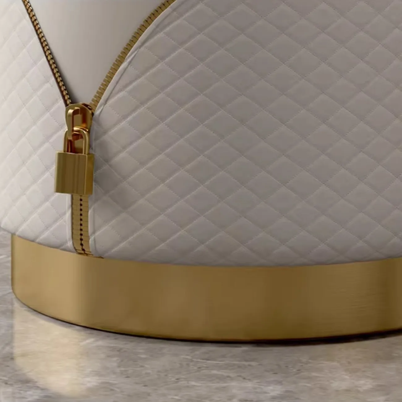 Роскошный кожаный туалетный табурет HappyF 36542-29