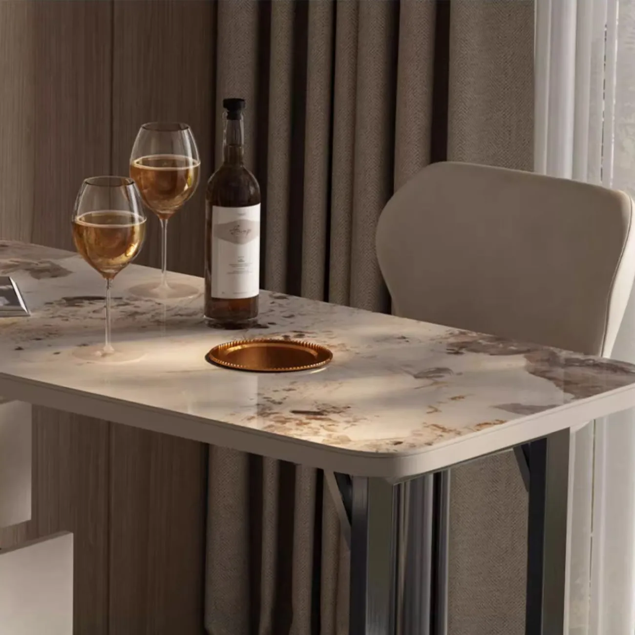 Роскошный винный шкаф с выдвижным барным столиком HappyF 36546-29