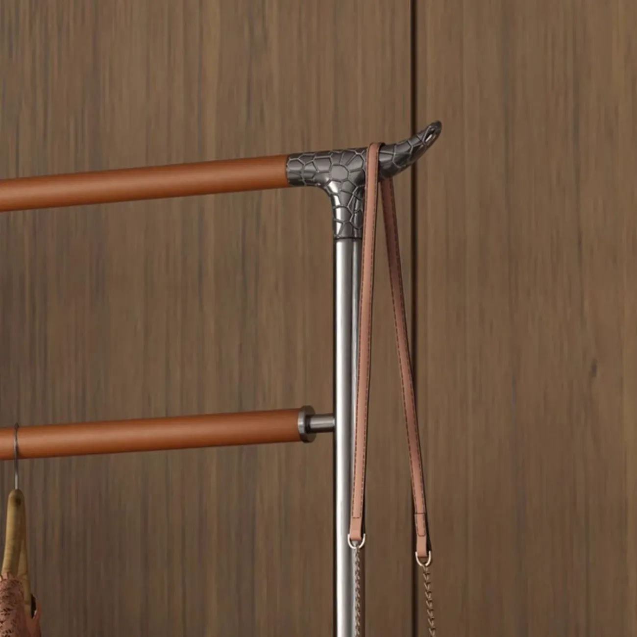 Кожаная роскошная вешалка из нержавеющей стали HappyF 36547-29