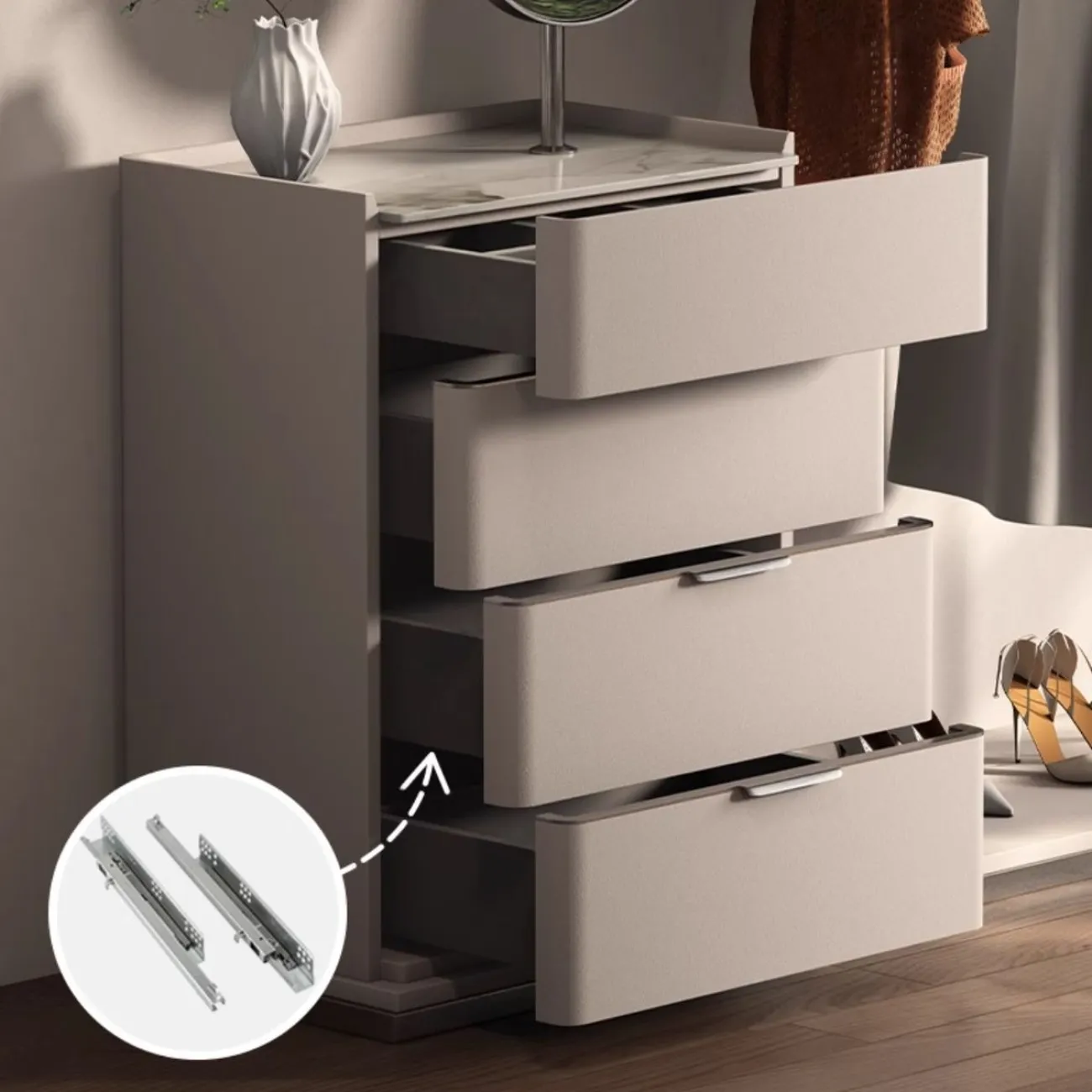 Многофункциональная вешалка для одежды с зеркалом HappyF 36548-29