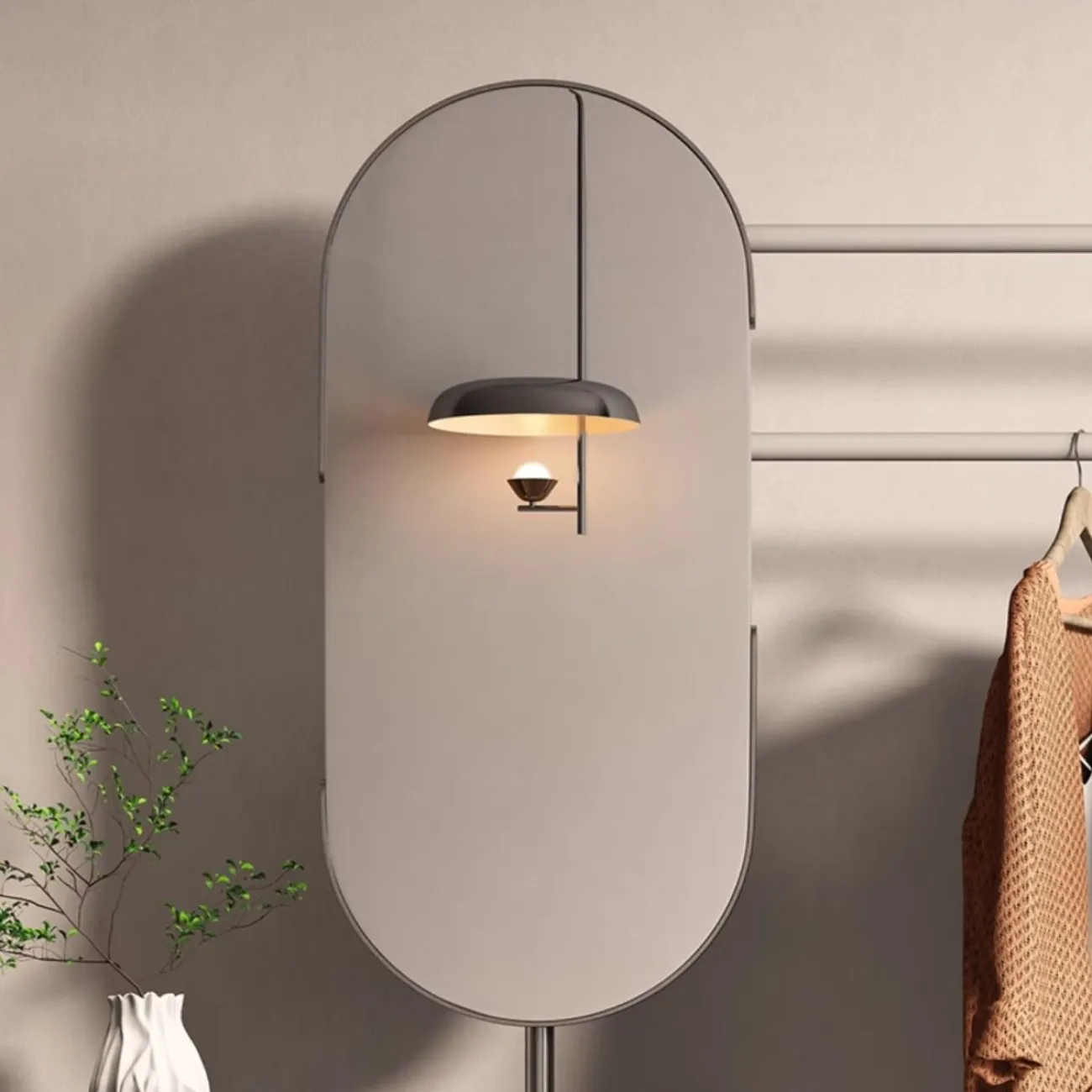 Многофункциональная вешалка для одежды с зеркалом HappyF 36548-29