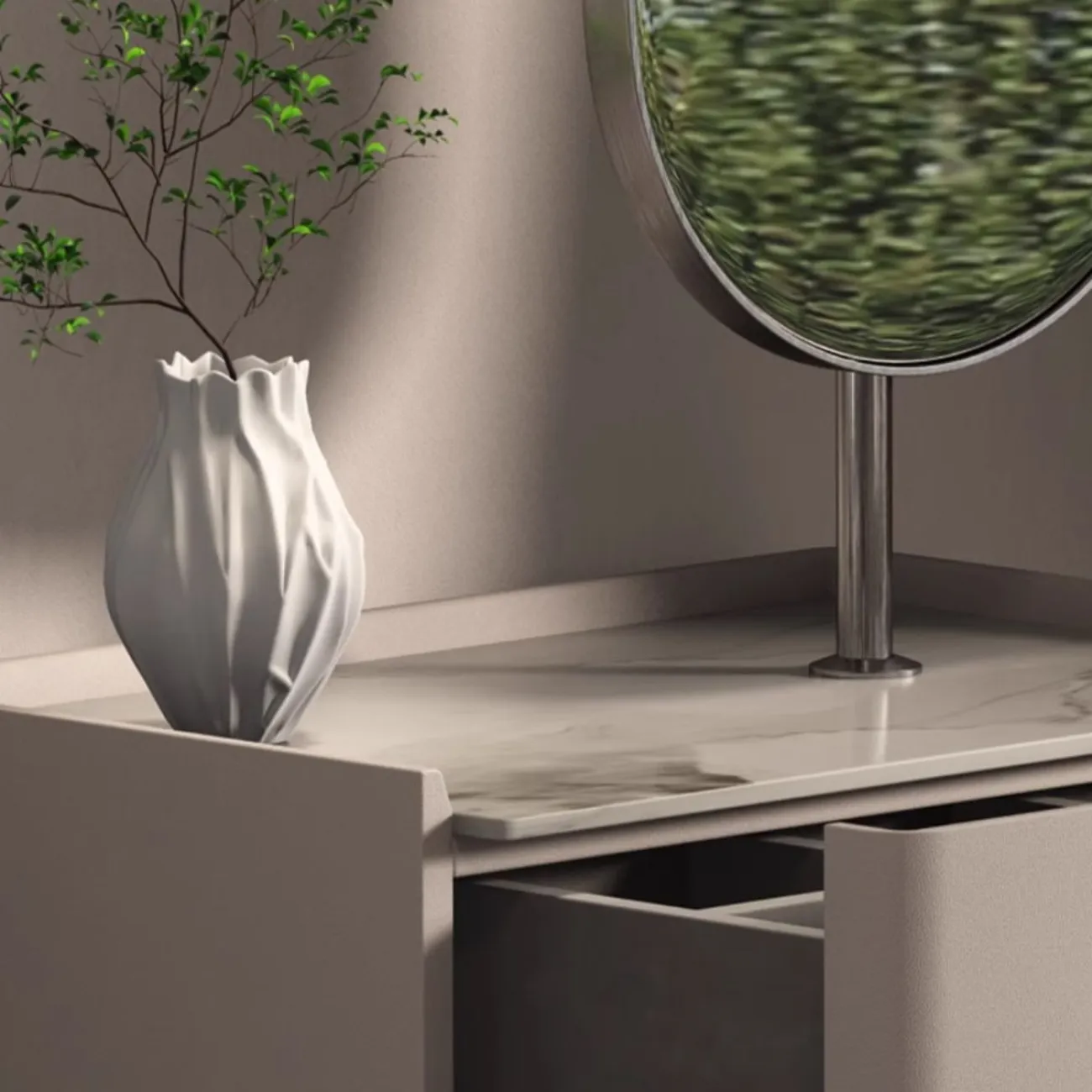 Многофункциональная вешалка для одежды с зеркалом HappyF 36548-29