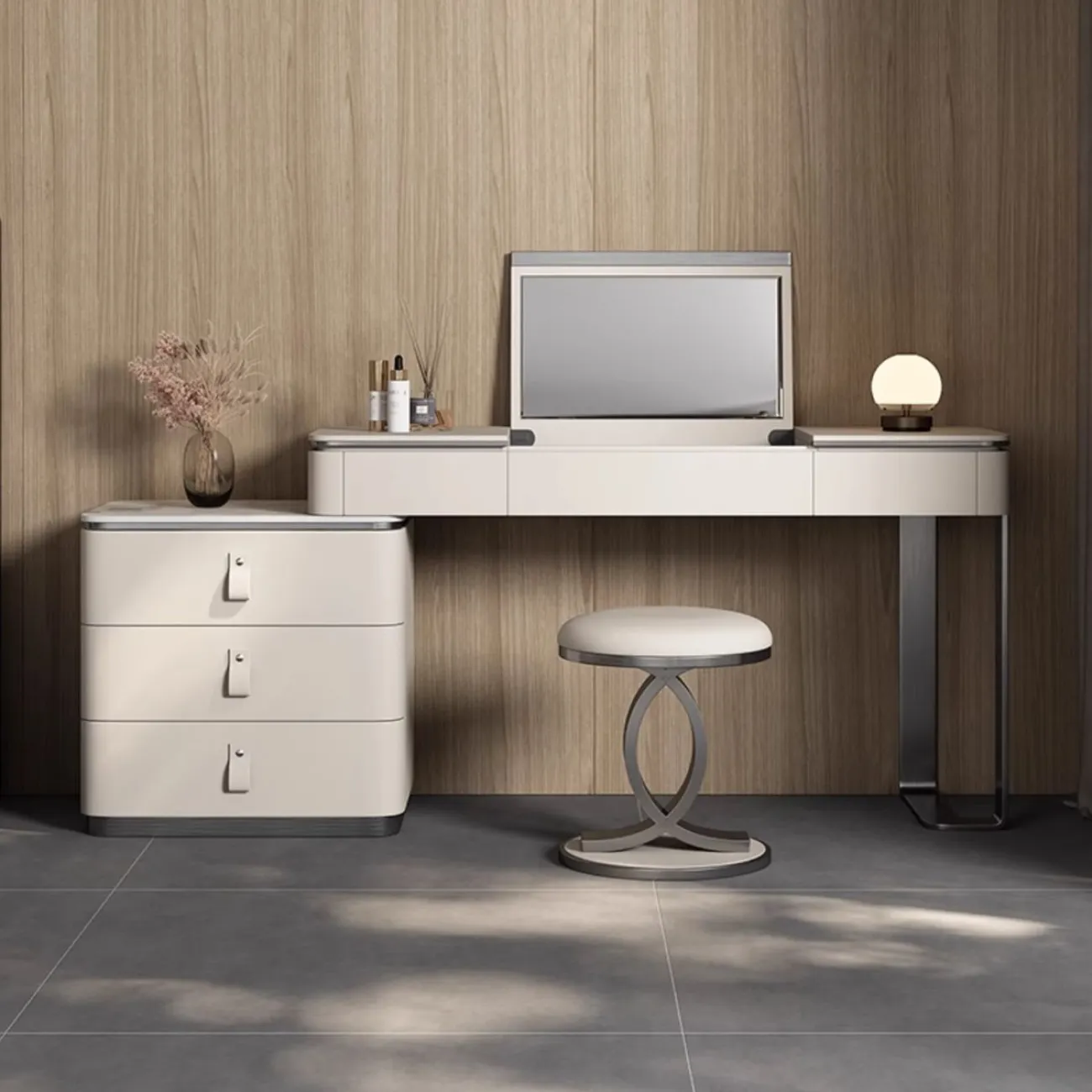 Туалетный столик с встроенным раскладным зеркалом HappyF 36549-29 Туалетный столик с встроенным раскладным зеркалом HappyF 36549-29