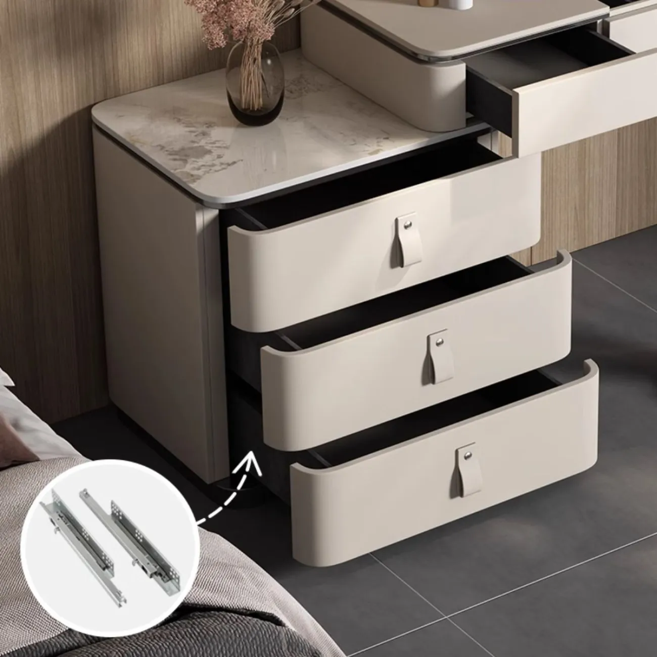 Туалетный столик с встроенным раскладным зеркалом HappyF 36549-29 Туалетный столик с встроенным раскладным зеркалом HappyF 36549-29