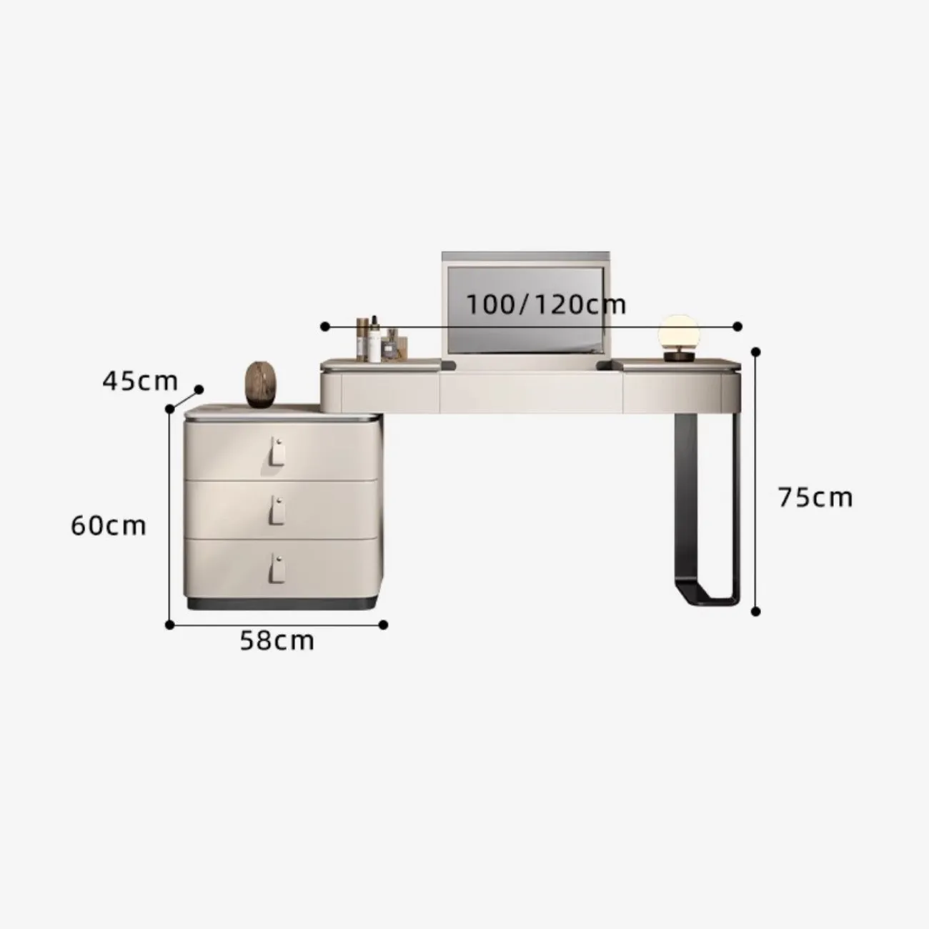 Туалетный столик с встроенным раскладным зеркалом HappyF 36549-29 Туалетный столик с встроенным раскладным зеркалом HappyF 36549-29