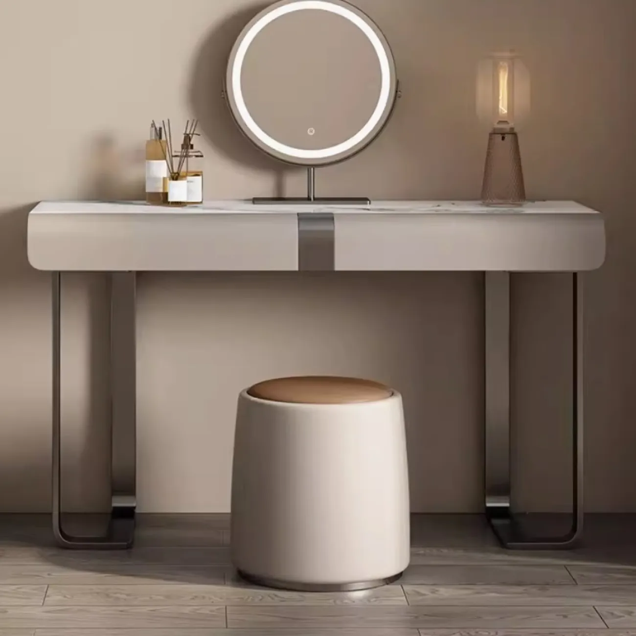 Модный кожаный табурет HappyF 36551-29