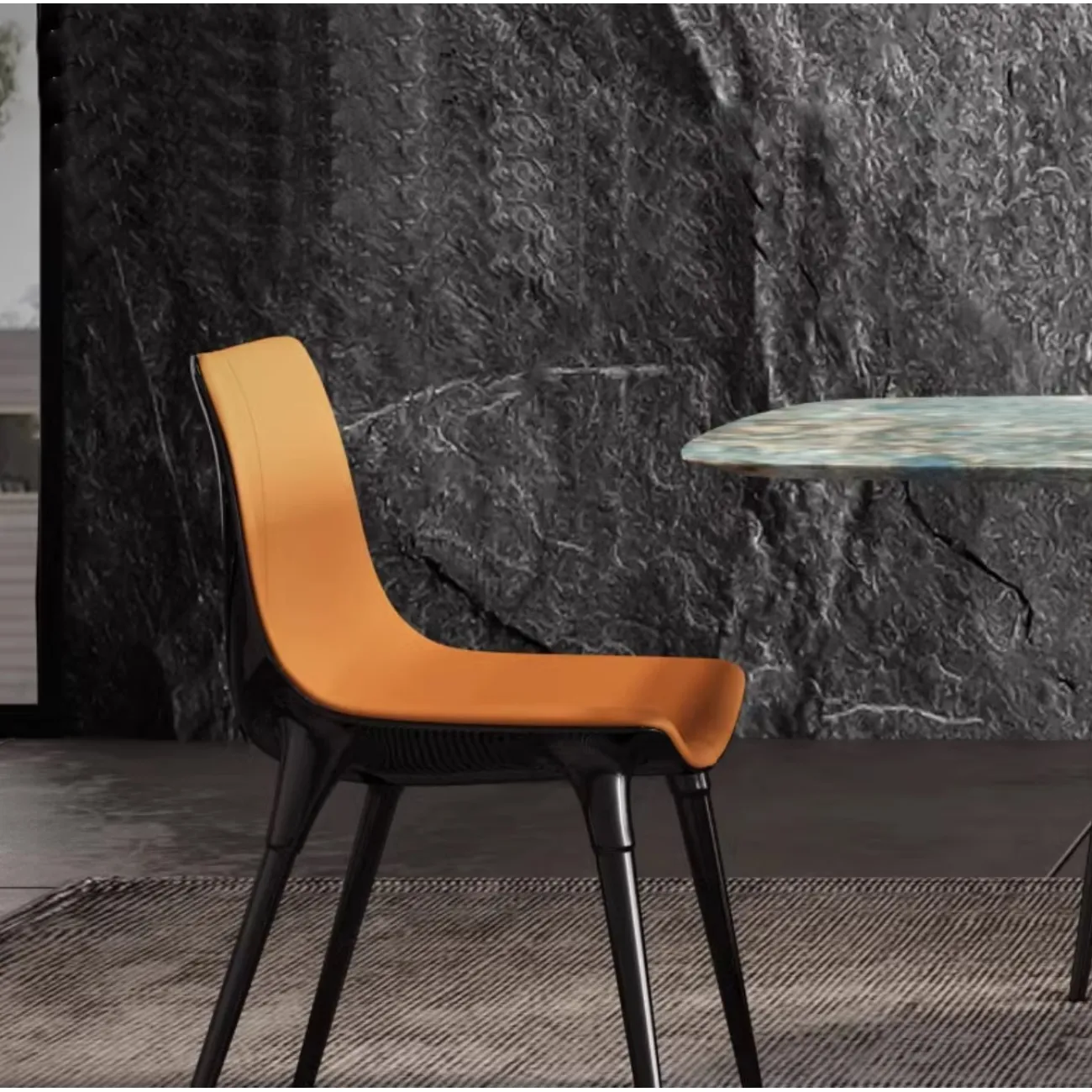 Минималистичный обеденный стол из натурального мрамора прямоугольной формы HappyF 36554-29