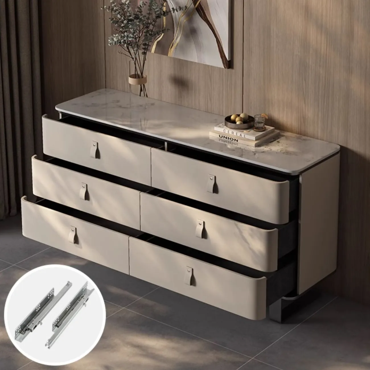 Шкаф из натурального камня и нержавеющей стали HappyF 36556-29