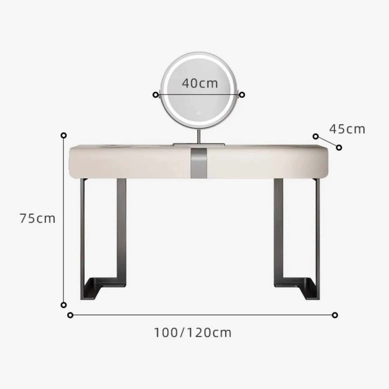 Дизайнерский туалетный столик из высококачественной кожи и нержавеющей стали HappyF 36557-29