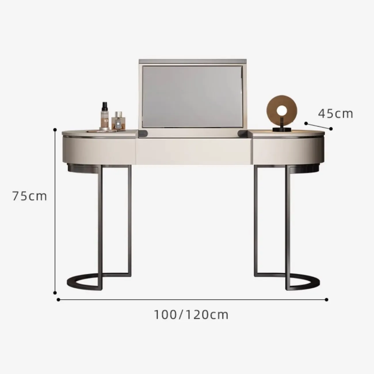 Туалетный столик из высококачественной кожи с зеркалом HappyF 36560-29