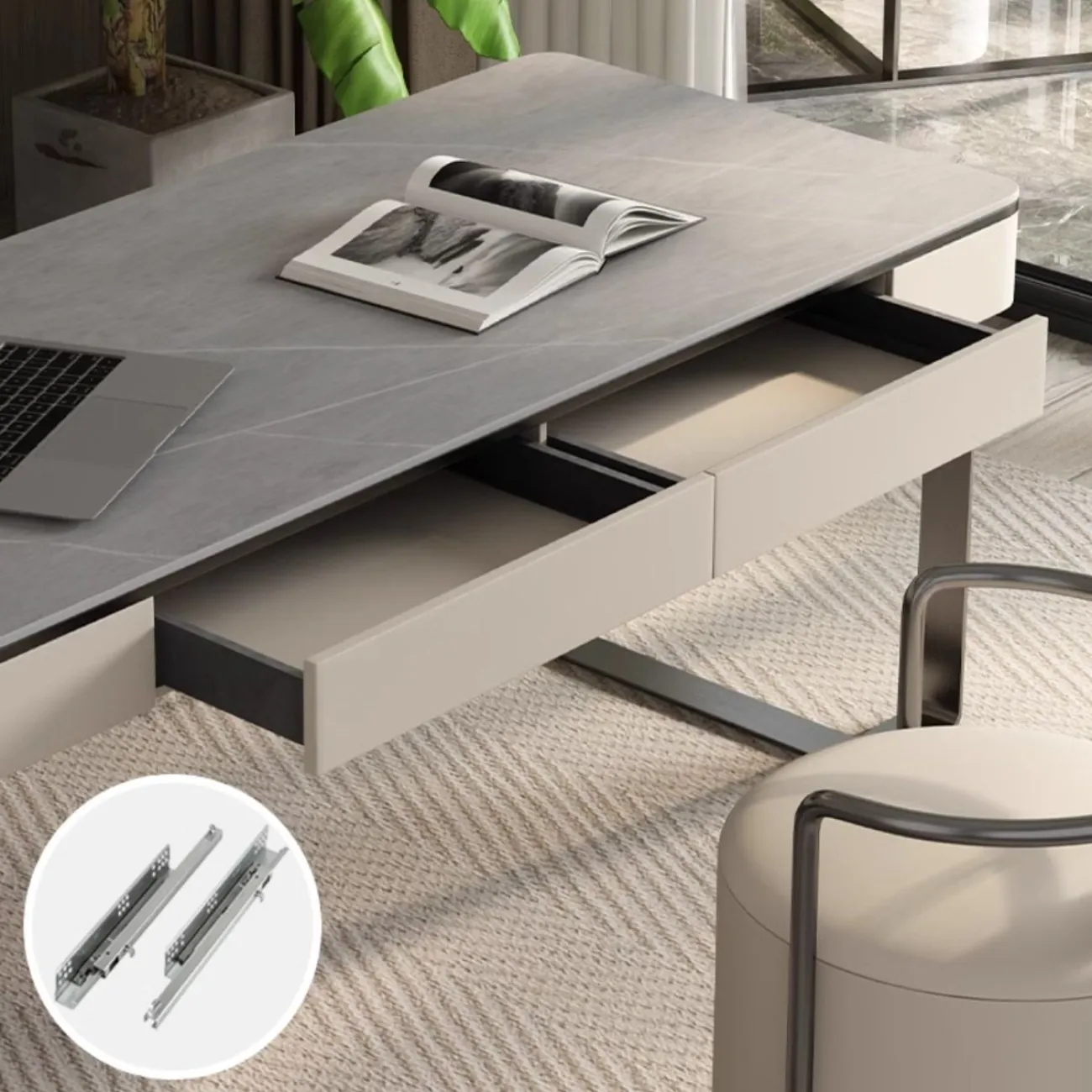 Роскошный компьютерный стол из натурального камня HappyF 36562-29 Роскошный компьютерный стол из натурального камня HappyF 36562-29