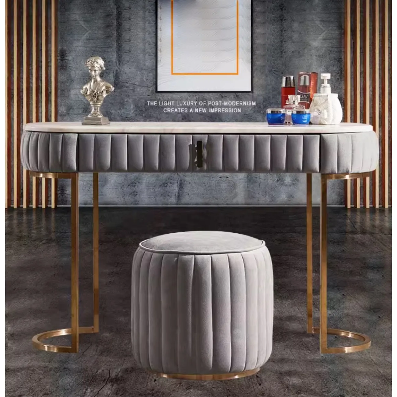 Роскошный мраморный туалетный столик HappyF 36564-29 Роскошный мраморный туалетный столик HappyF 36564-29