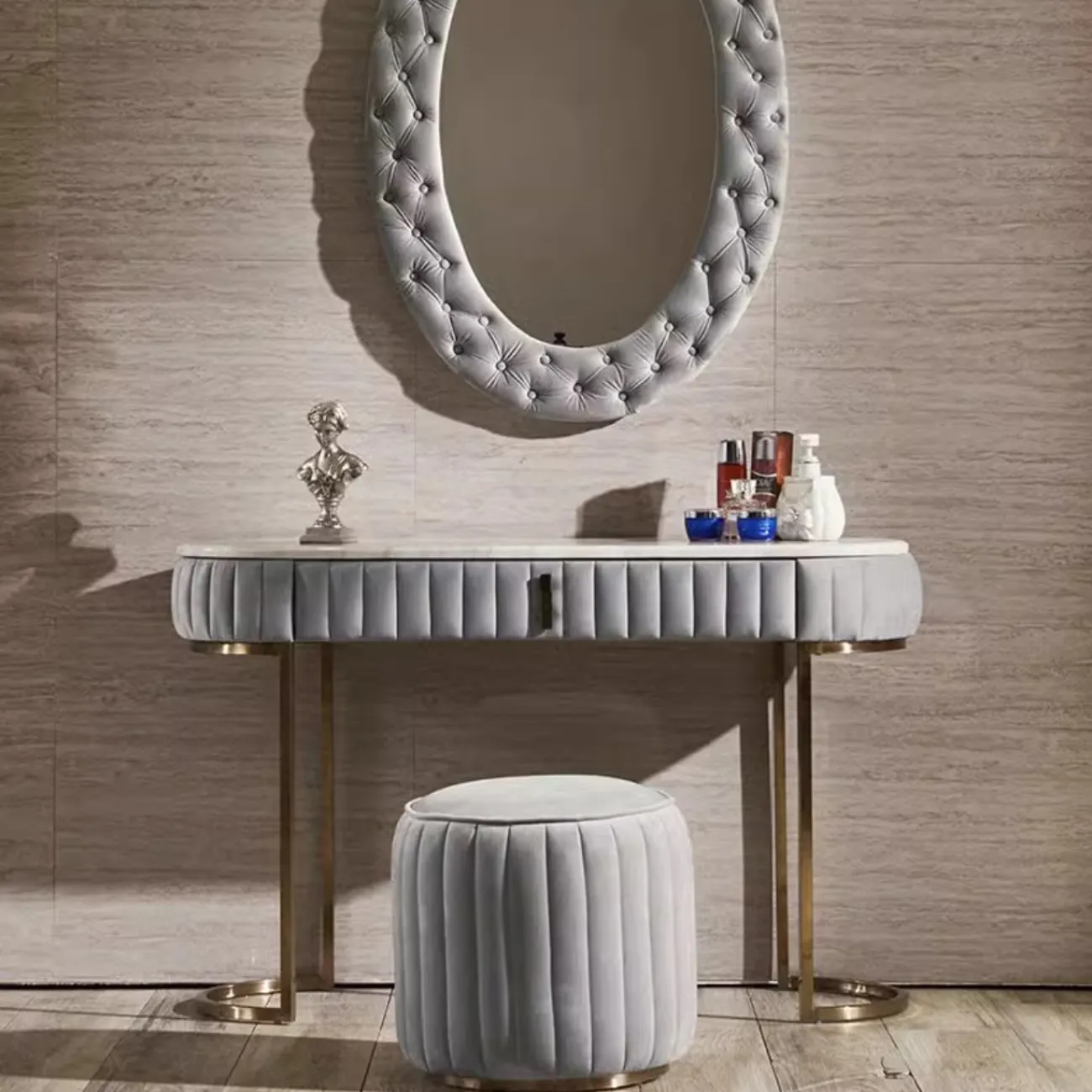 Роскошный мраморный туалетный столик HappyF 36564-29 Роскошный мраморный туалетный столик HappyF 36564-29