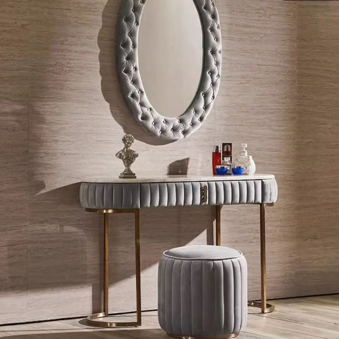 Роскошный мраморный туалетный столик HappyF 36564-29 Роскошный мраморный туалетный столик HappyF 36564-29