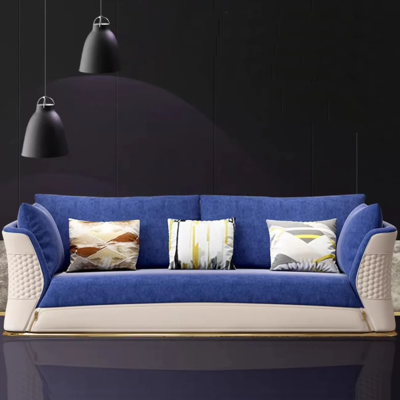 Роскошный тканевый диван для нескольких человек HappyF 36565-29