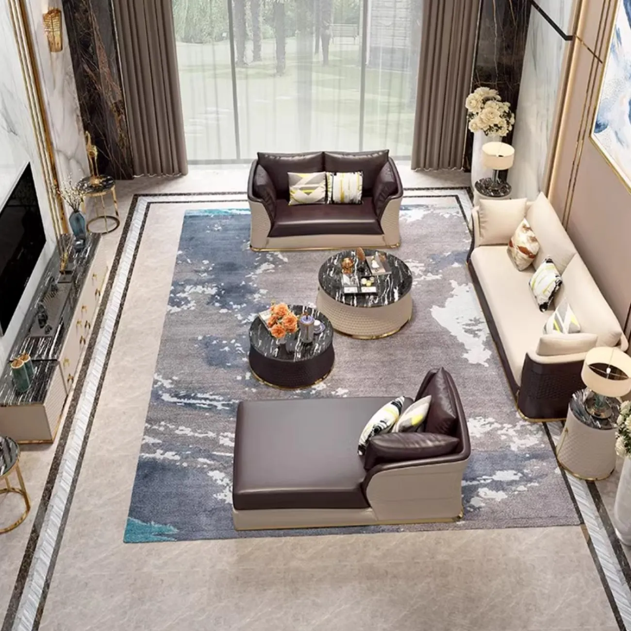 Роскошный тканевый диван для нескольких человек HappyF 36565-29