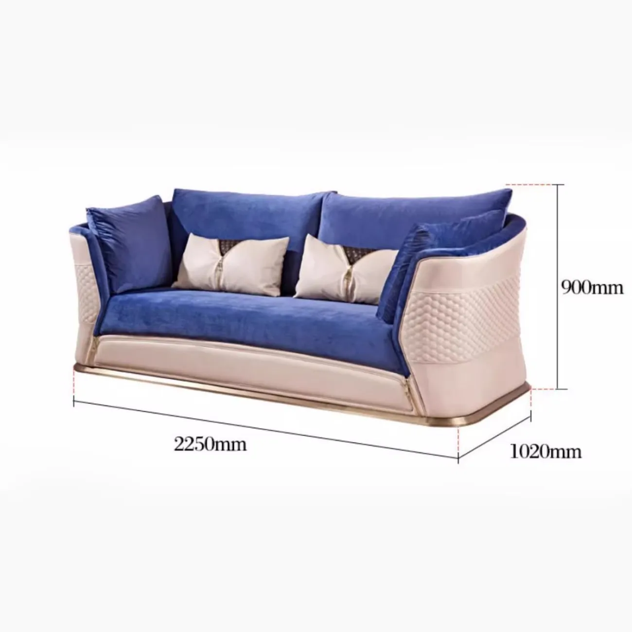 Роскошный тканевый диван для нескольких человек HappyF 36565-29