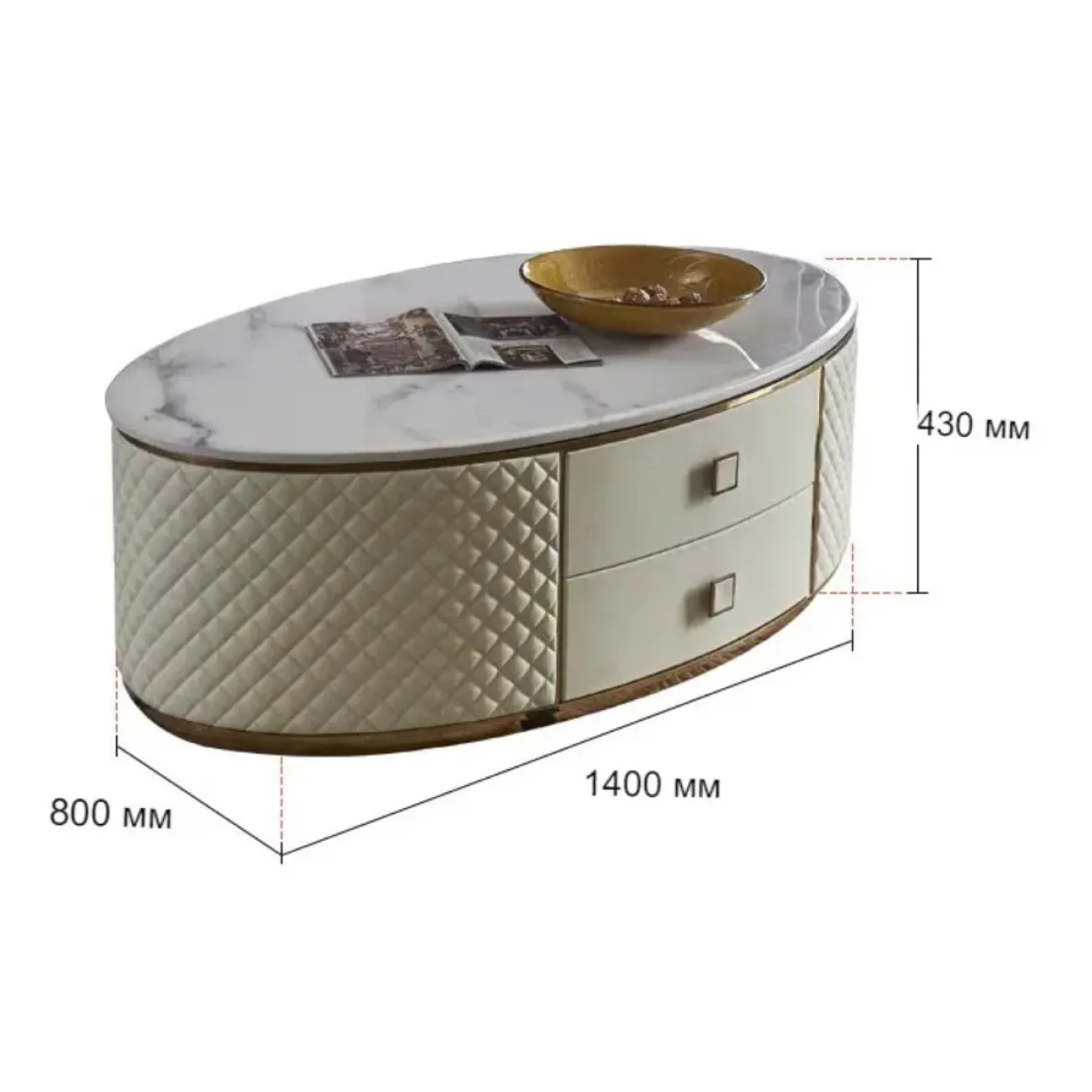 Роскошный мраморный журнальный столик HappyF 36568-29 Роскошный мраморный журнальный столик HappyF 36568-29