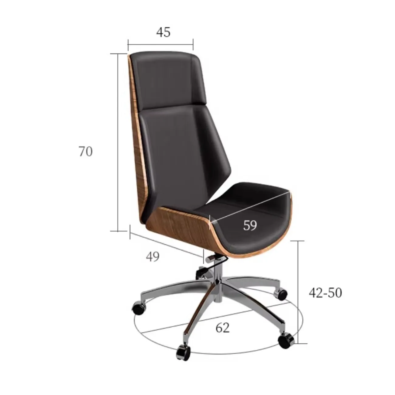 Роскошное кожаное  компьютерное кресло с подъемником HappyF 36571-29