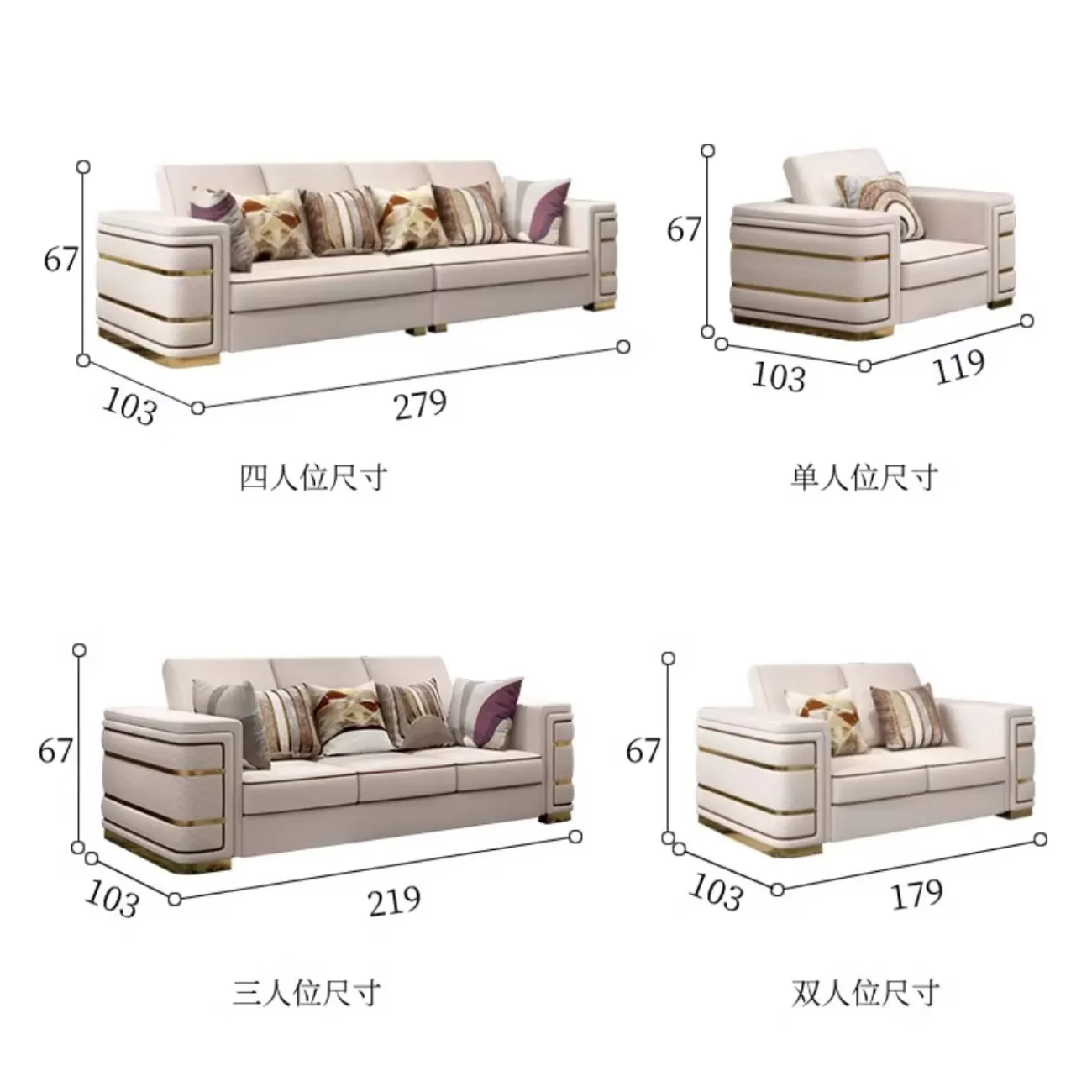 Роскошный диван высокого класса из воловьей кожи HappyF 36573-29