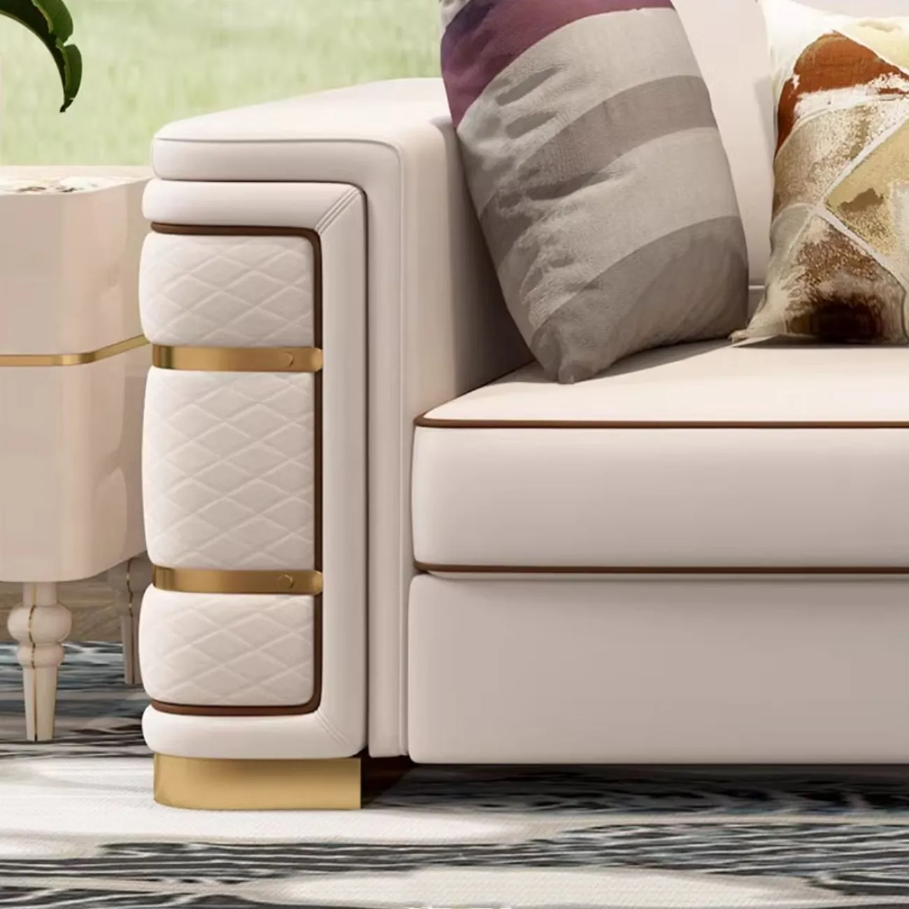 Роскошный диван высокого класса из воловьей кожи HappyF 36573-29