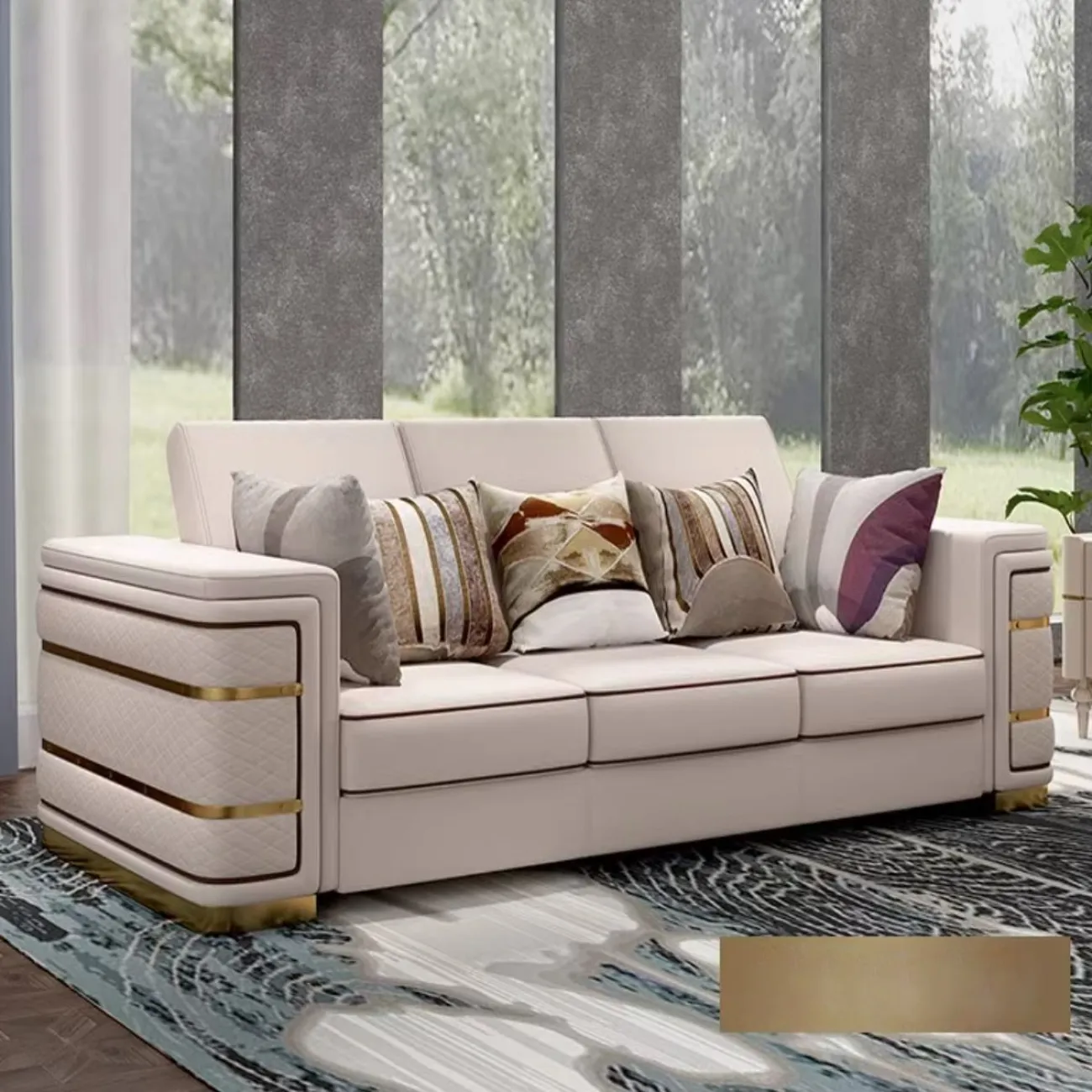 Роскошный диван высокого класса из воловьей кожи HappyF 36573-29