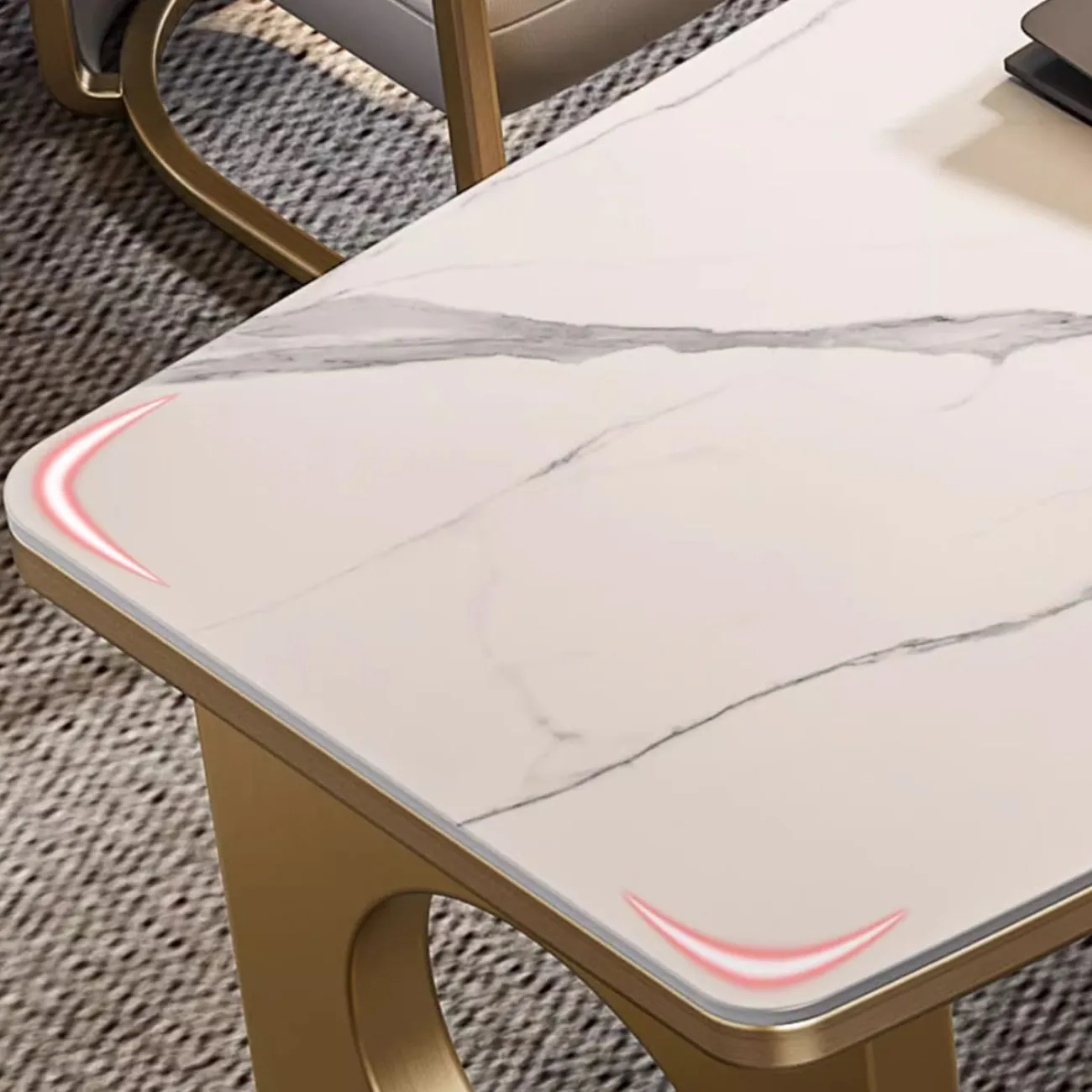 Чайный столик из натурального камня и нержавеющей стали HappyF 36575-29 Чайный столик из натурального камня и нержавеющей стали HappyF 36575-29