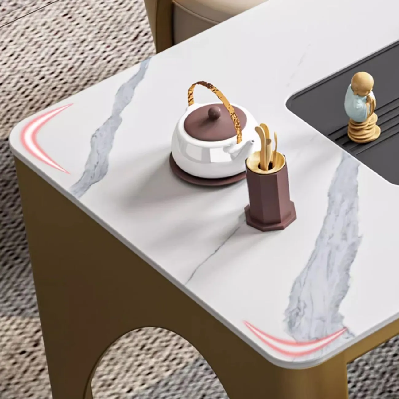 Роскошный чайный столик из натурального камня HappyF 36576-29