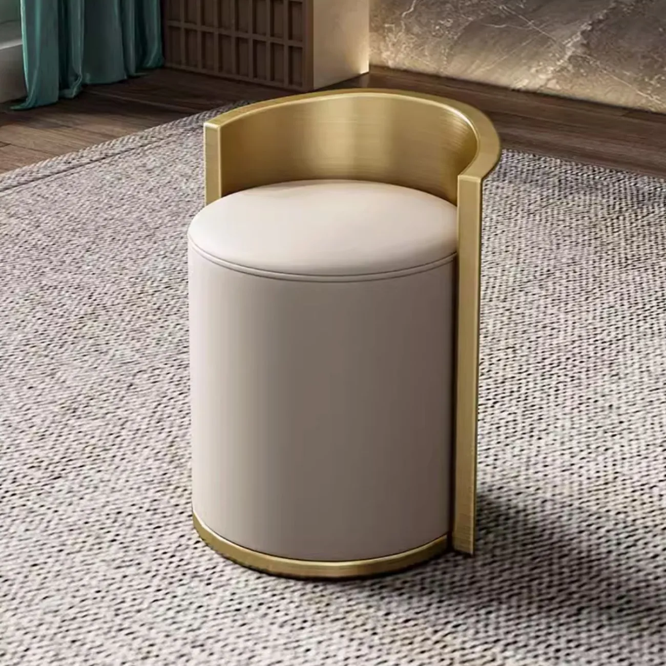 Роскошный круглый табурет из нержавеющей стали HappyF 36579-29 Роскошный круглый табурет из нержавеющей стали HappyF 36579-29