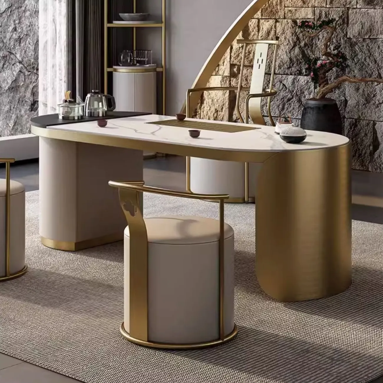 Современный стул со спинкой для чайной комнаты HappyF 36580-29