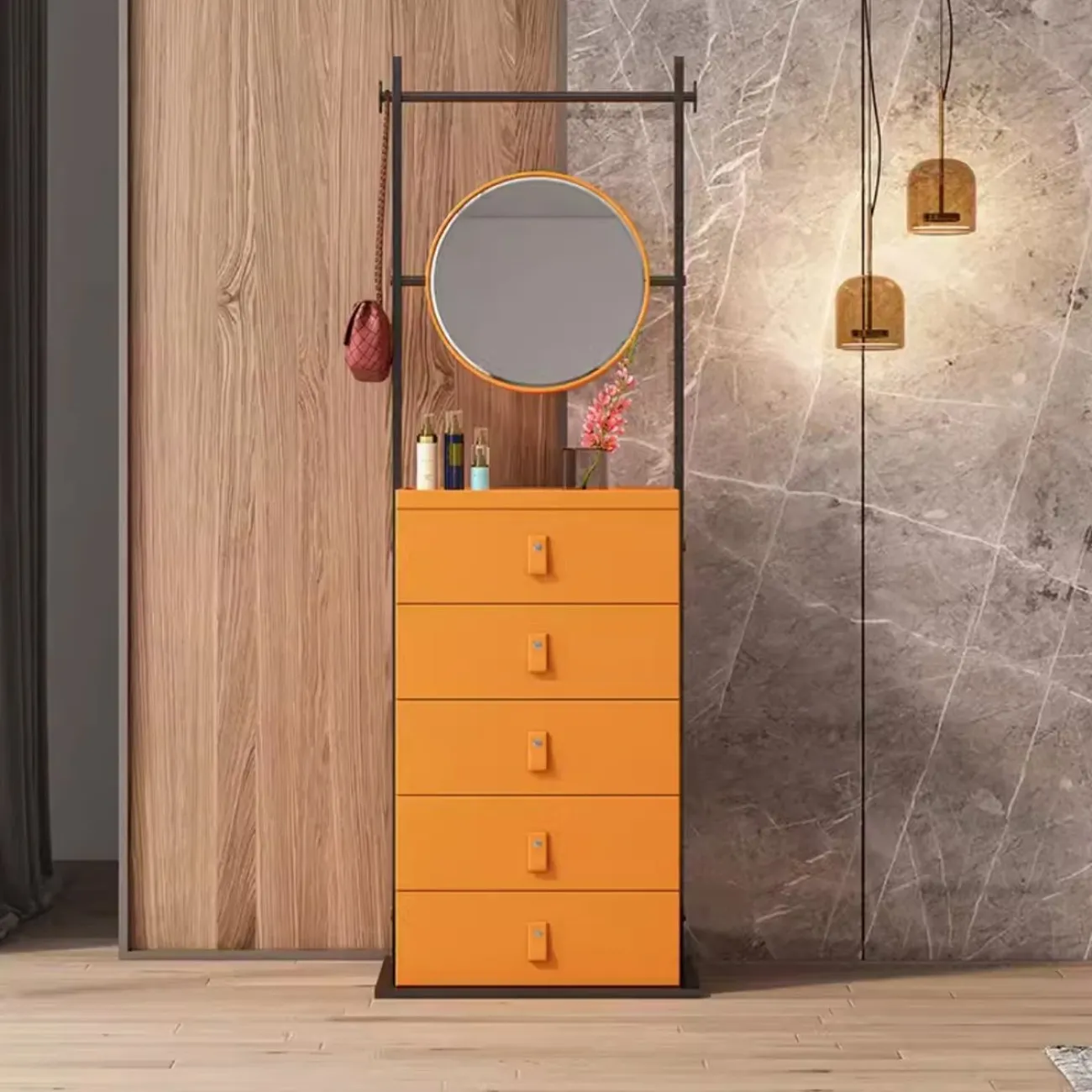 Роскошный кожаный комод в итальянском стиле HappyF 36581-29