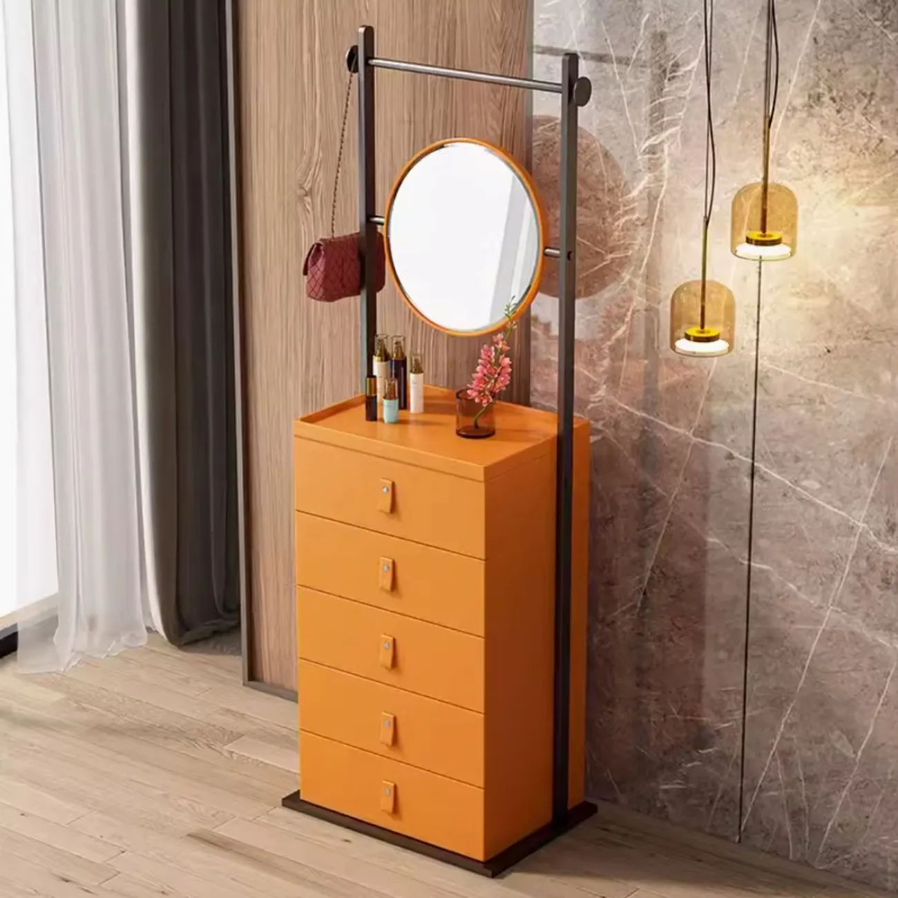 Роскошный кожаный комод в итальянском стиле HappyF 36581-29