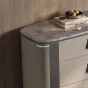 Комод из высококачественной кожи  и нержавеющей стали HappyF 36583-29