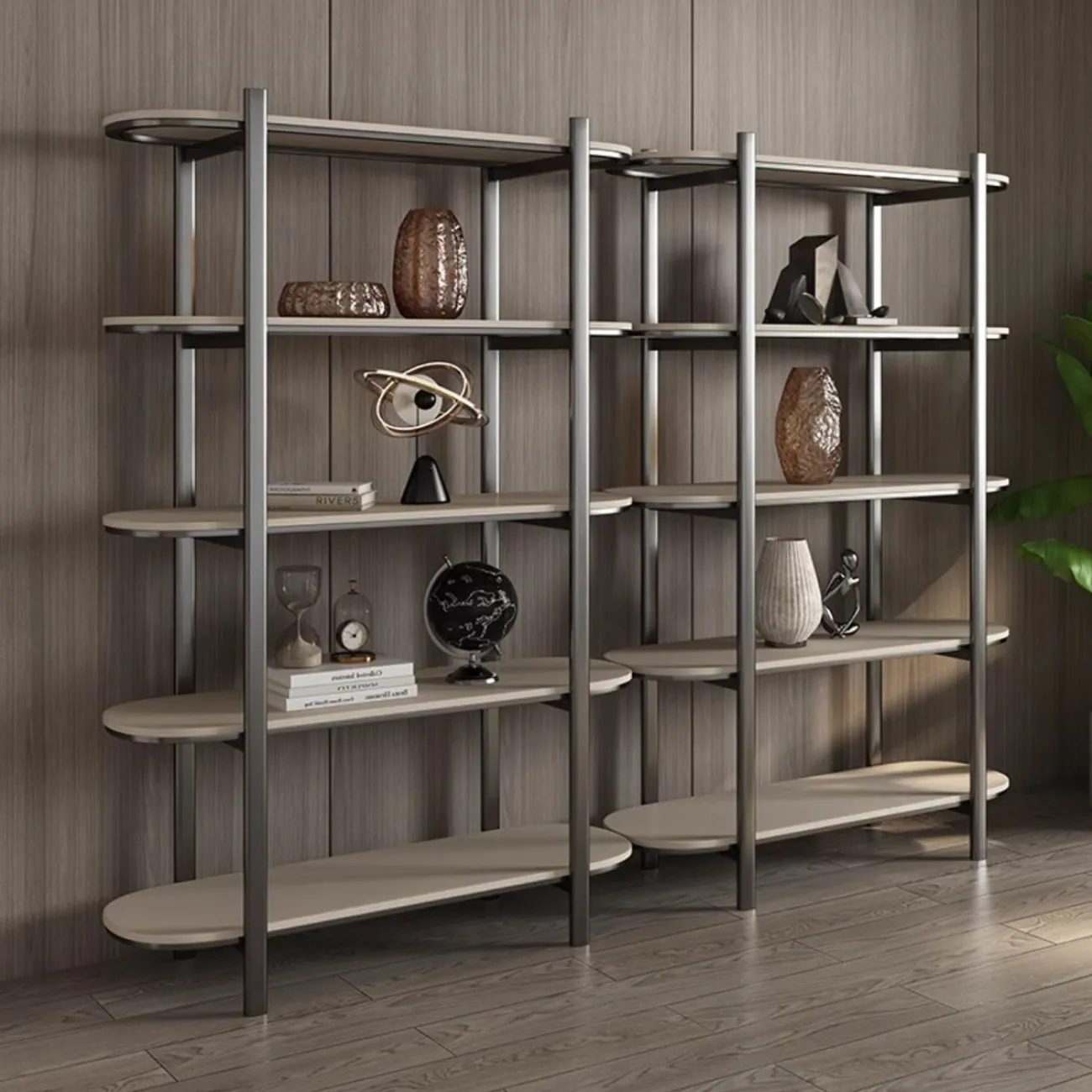 Роскошная книжная полка полка из нержавеющей стали HappyF 36584-29