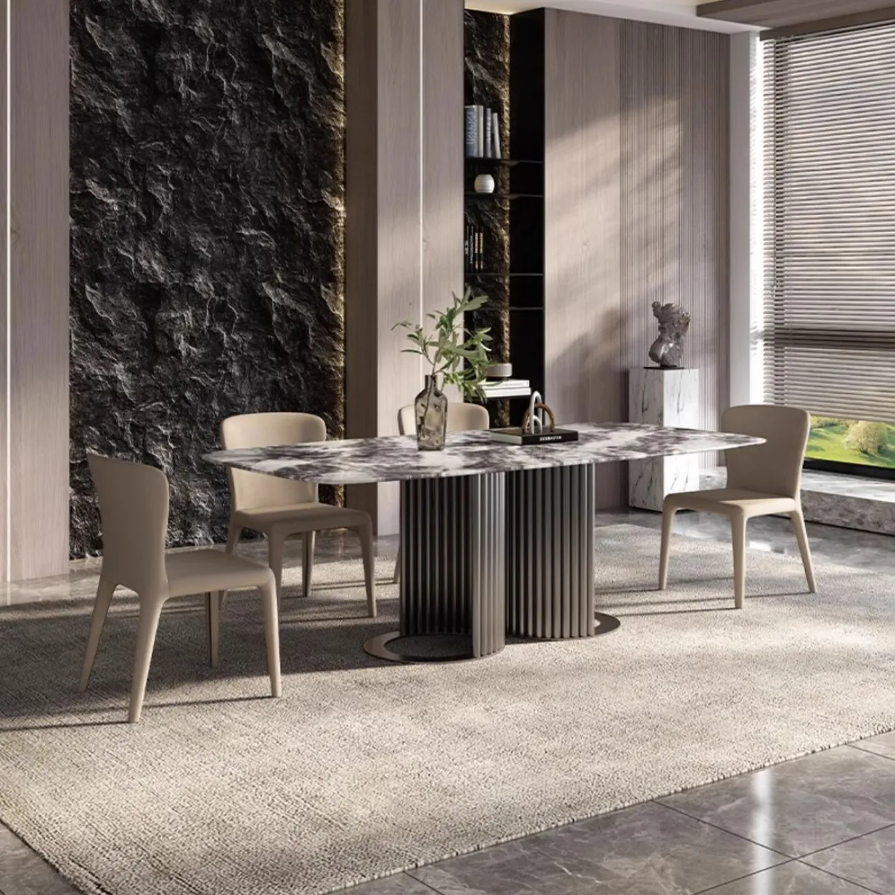 Роскошный каменный обеденный стол HappyF 36585-29