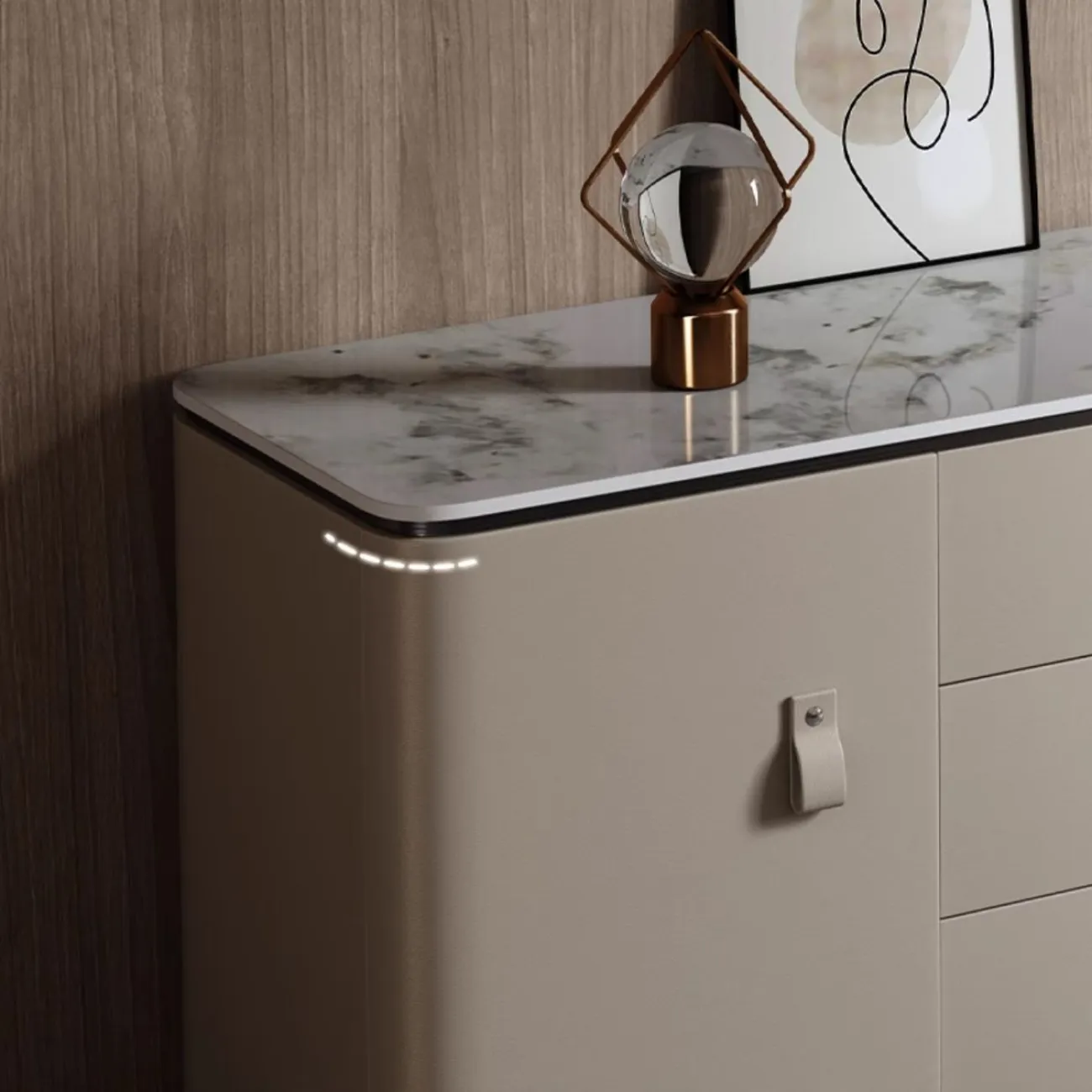 Роскошный кожаный ТВ-шкаф HappyF 36586-29