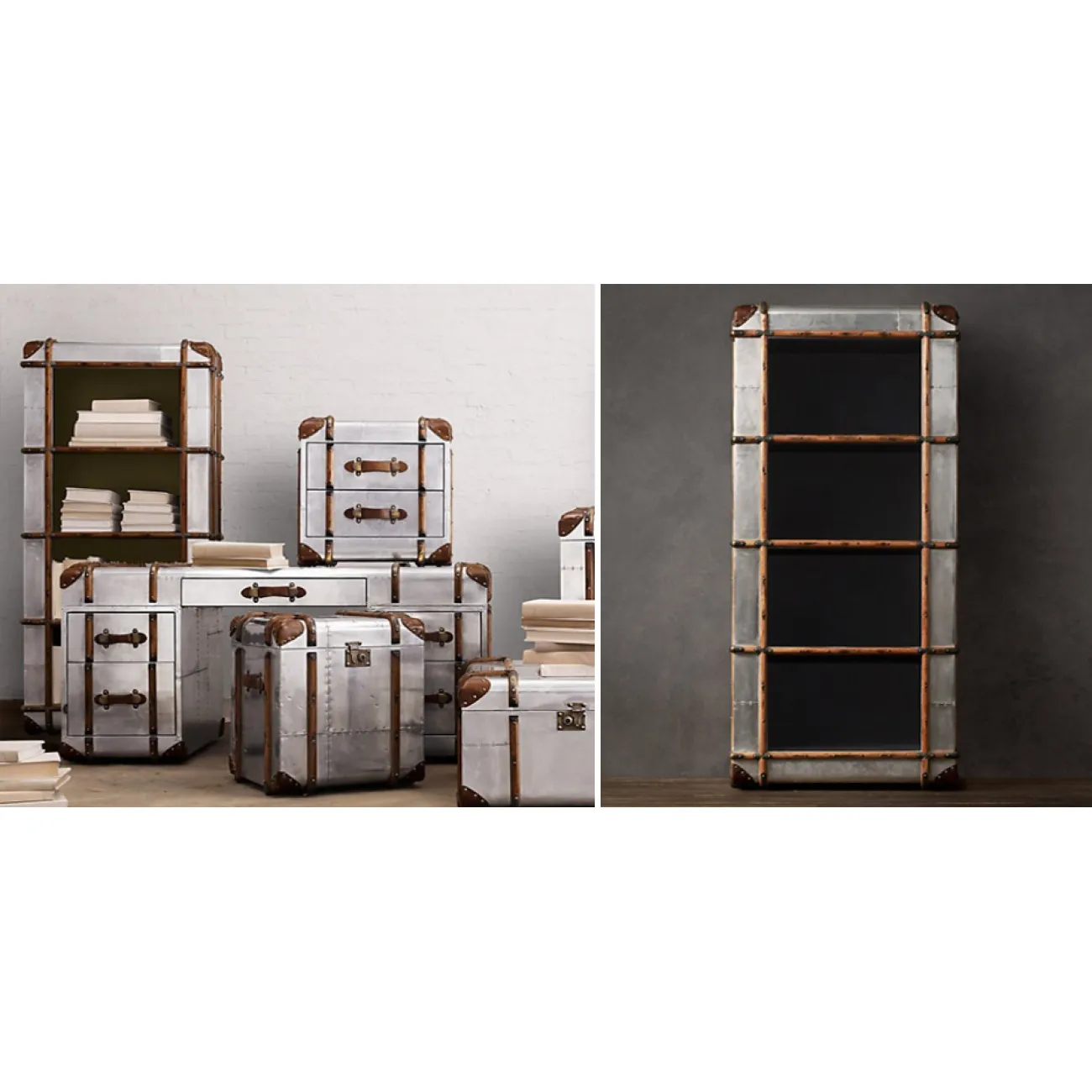 RH Richards Polished Aluminum Shelving Bookcase от LaLume