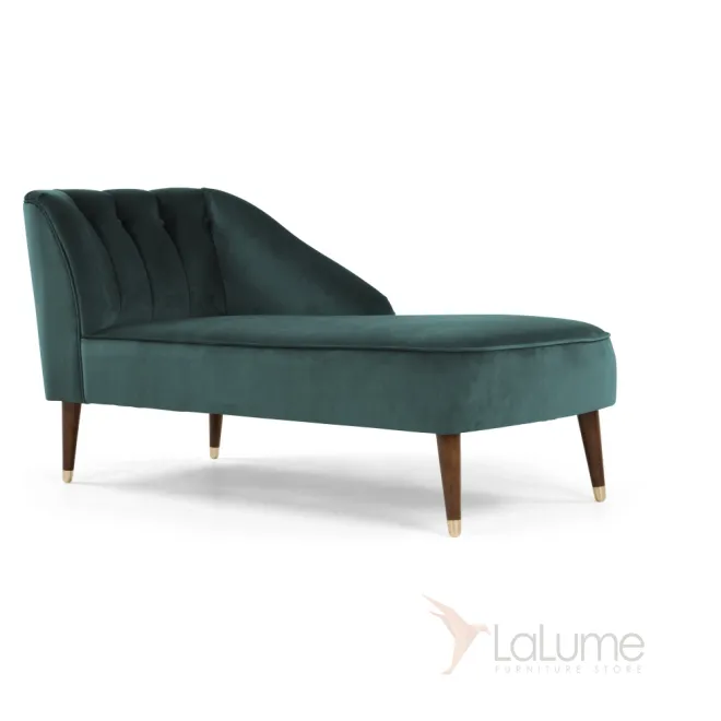 Кушетка Chaise Longue, Peacock Blue Velvet от LaLume