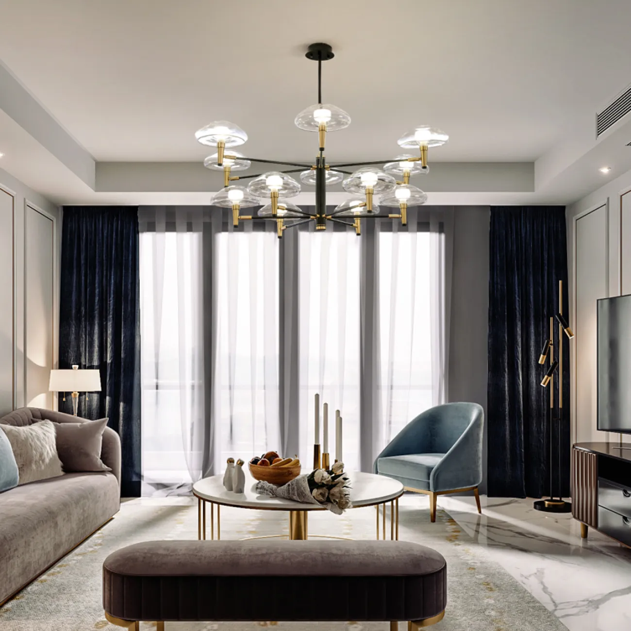 Люстра на штанге MEDUZA D98 от ImperiumLoft