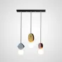 Готовая комбинация подвесных светильников с тремя шарообразными плафонами в мраморных держателях геометрической формы SPRITE TRIO Планка