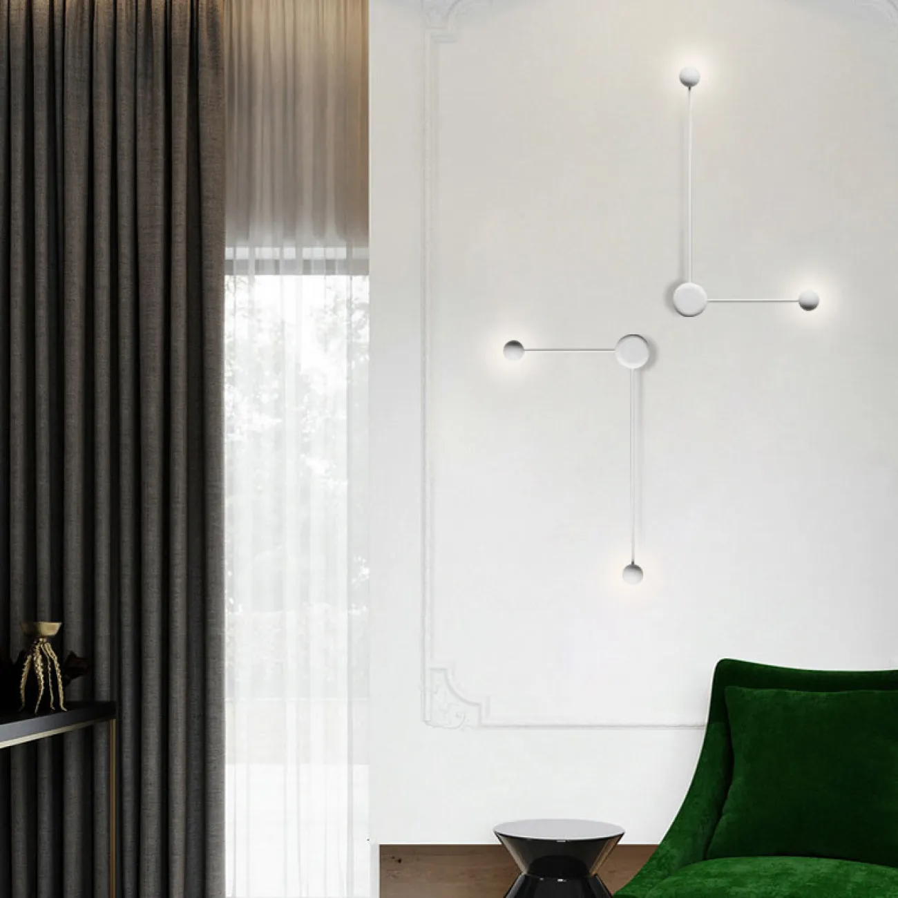 Бра Pin Wall Light C White от ImperiumLoft