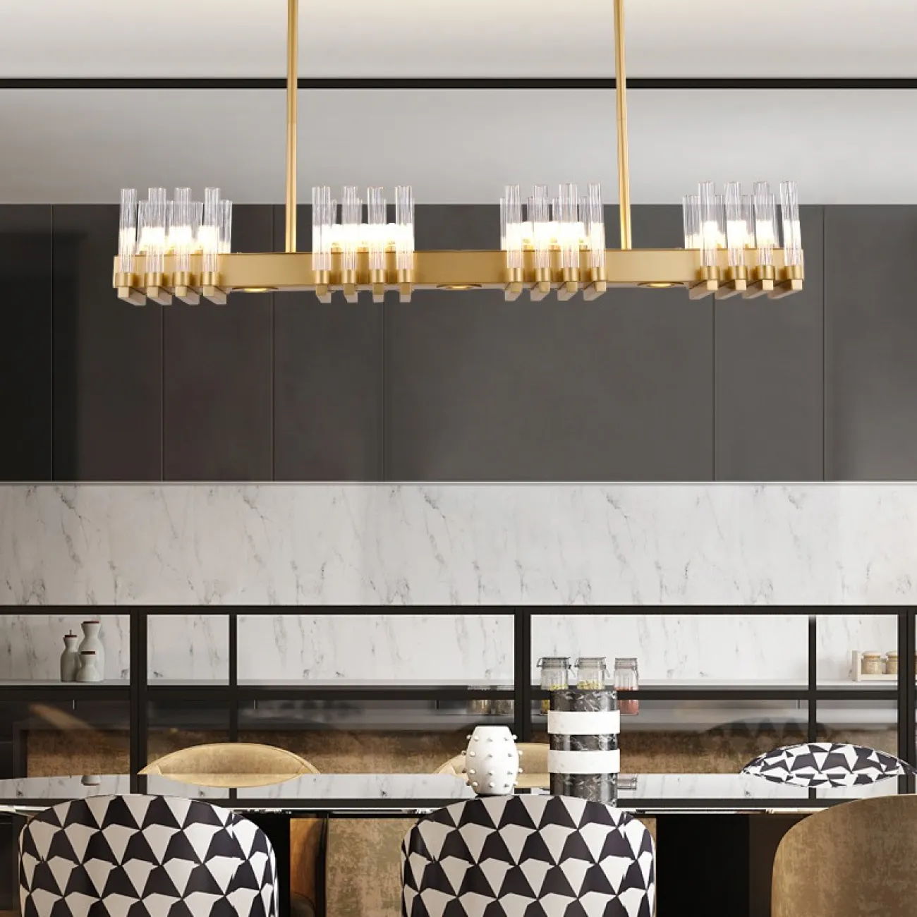 Подвесная люстра FOUNTAIN D60 Gold от ImperiumLoft